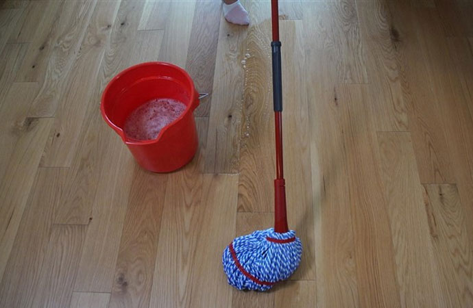 Hardwood floor before and after