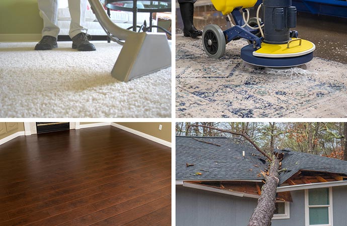 services for cleaning carpets, wood floors, rugs, and storm damage restoration.