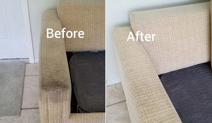 comparing between before and after cleaning