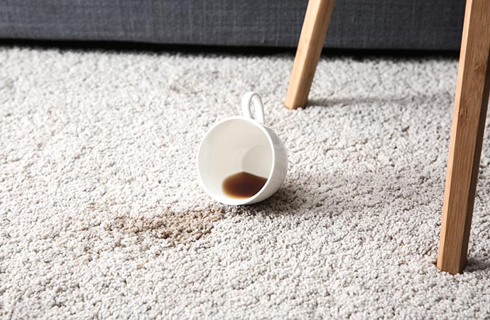 cup of coffee spilled on carpet coffee stain removal