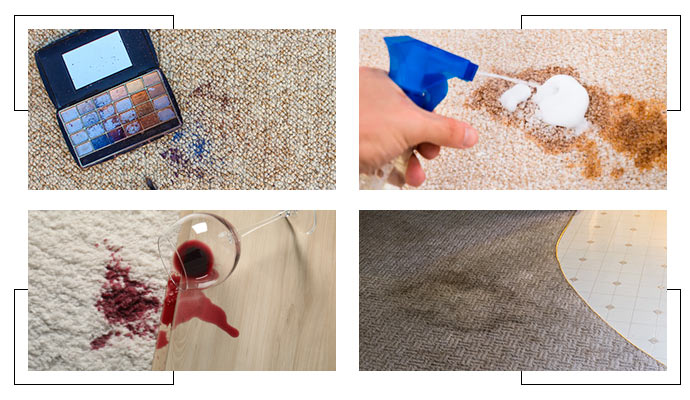 various types stain on carpet